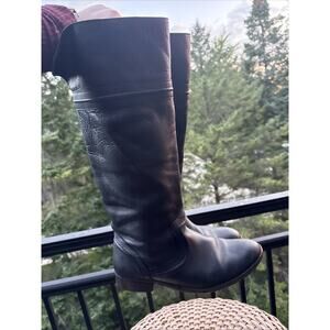 Frye Tall boots 11B Women’s Black Leather High Riding Boots 76442 Needs Resole*